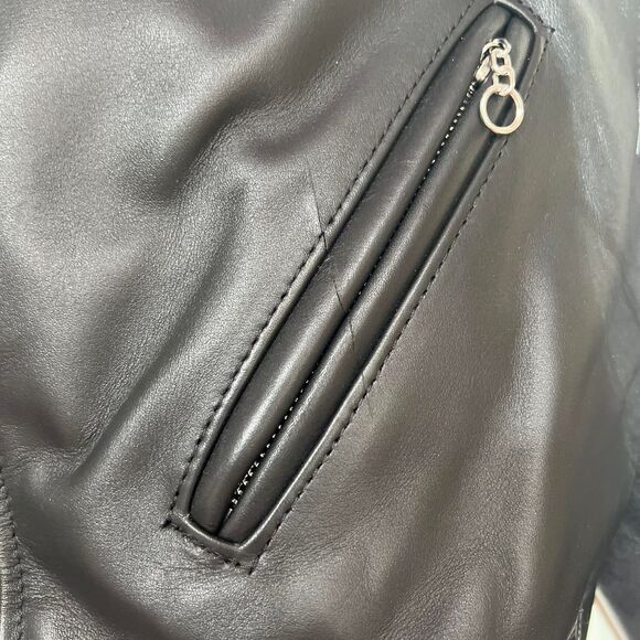 Schott Men's Black Leather Motor Jacket 603USA Cafecto Hybrid Cafe Racer $960 - Picture 2 of 5
